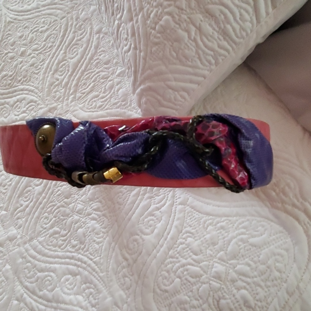 Vintage Womans leather and snakeskin belt - Picture 3 of 8
